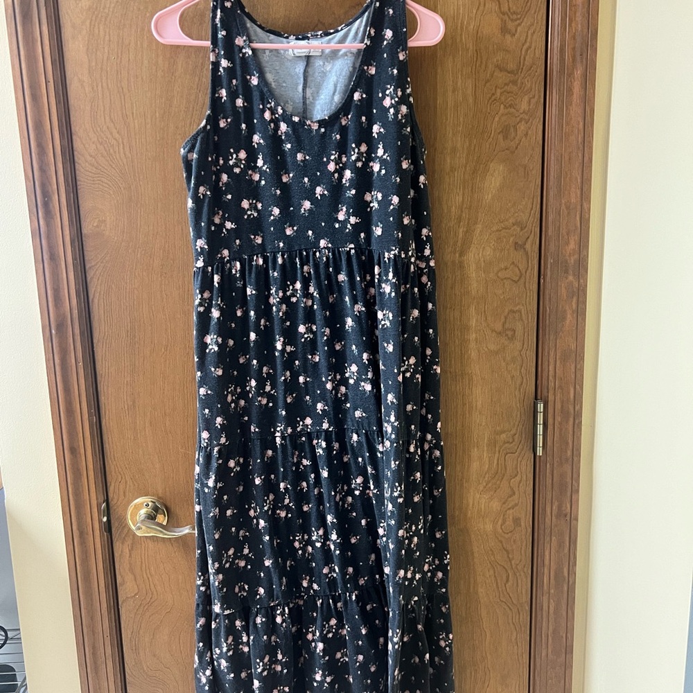 Maurices Black Floral Kids Dress